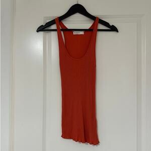 Stateside Orange Ribbed Tank Top